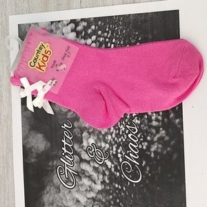 COUNTRY Kids Bubblegum Socks With Bows Size 1-2 Yrs